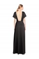 Online Cap Sleeves Open Back Long Formal Stretch Satin Bridesmaid Dress / Prom Dress UK