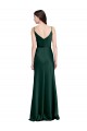 Online Fitted Cowl Neck Long Formal Stretch Satin Slip Bridesmaid Dress / Prom Dress with V-Back UK