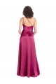 Online Sleek One Shoulder A-Line Long Formal Stretch Satin Bridesmaid Dress / Prom Dress with Spaghetti Straps Back UK