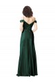 Online Off the Shoulder Sleeves Long Formal Stretch Satin Bridesmaid Dress / Prom Dress with Pleated Draped Neckline UK