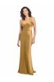 Online One Shoulder Long Floor Length Formal Stretch Satin Slip Bridesmaid Dress / Prom Dress UK