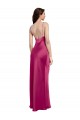 Online V-Neck Spaghetti Straps Slim Formal Stretch Satin Bridesmaid Dress / Prom Dress with Low Scoop Back UK