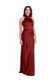 Online Backless Halter Long Formal Stretch Satin Bridesmaid Dress / Prom Dress UK