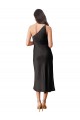 Online Sleek One Shoulder Midi Length Short Cocktail Formal Stretch Satin Slip Bridesmaid Dress / Prom Dress UK