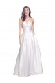 Online Full Length Strapless V-Cutout Formal Stretch Satin Bridesmaid Dress / Prom Dress UK