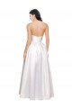 Online Full Length Strapless V-Cutout Formal Stretch Satin Bridesmaid Dress / Prom Dress UK