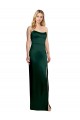 Online Scooped Strapless Neckline Stretech Satin Bridesmaid Dress / Prom Dress with Side Slit UK