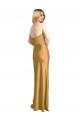 Online Sleek Strapless Long A-Line Formal Stretch Satin Bridesmaid Dress / Prom Dress UK