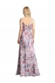 Online Draped Cowl Neck Long Printed Formal Stretch Satin Bridesmaid Dress UK
