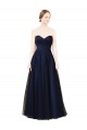Online Draped Bodice Sweeheart Long Tulle Bridesmaid Dress UK