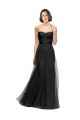 Online Long Tulle Bridesmaid Dress with Sweetheart Neckline and Belt UK