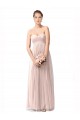 Online Long Sweetheart Tulle Bridesmaid Dress with Shirred Criss Cross Bodice UK