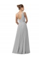 Online Floor Length Tulle Bridesmaid Dress with Shirred One Shoulder Bodice UK