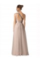 Online Illusion One Shoulder Tulle Bridesmaid Dress with Shirred Bodice UK
