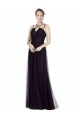 Online High Neck Long A-Line Tulle Bridesmaid Dress UK