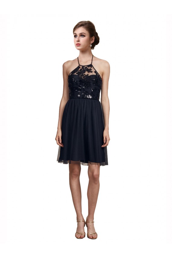 Online High Neck Illusion Bodice Bridesmaids Dress UK
