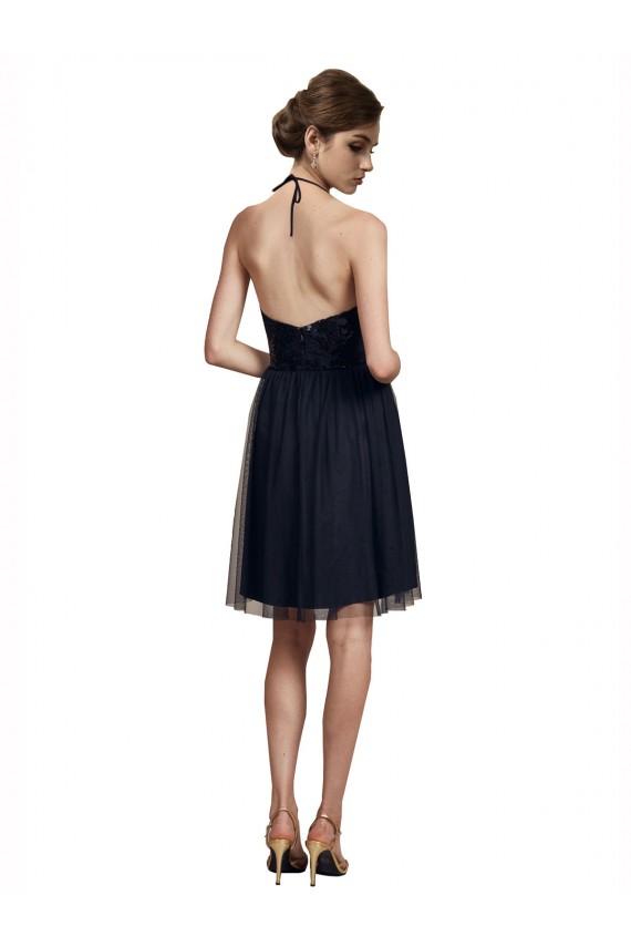 Online High Neck Illusion Bodice Bridesmaids Dress UK