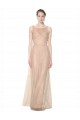 Online Long Tulle Bridesmaid Dress with Illusion Neck UK