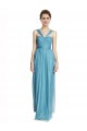 Online Floor Length Inverted V-Neck Tulle Bridesmaids Dress UK