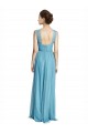 Online Floor Length Inverted V-Neck Tulle Bridesmaids Dress UK