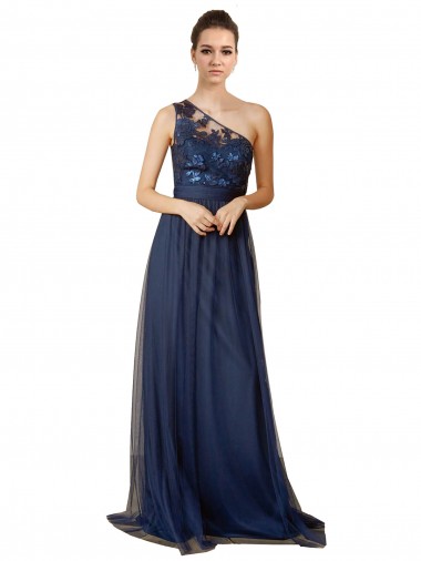 Online Sequined Floral Lace Sweetheart Tulle Bridesmaid Dress UK