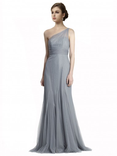 Online One Shoulder Tulle Fit and Flare Bridesmaid Dress UK