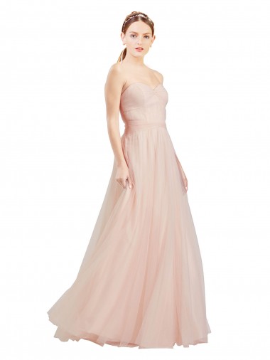 Online Floor Length Sweetheart Tulle Bridesmaid Dress with Open Back UK