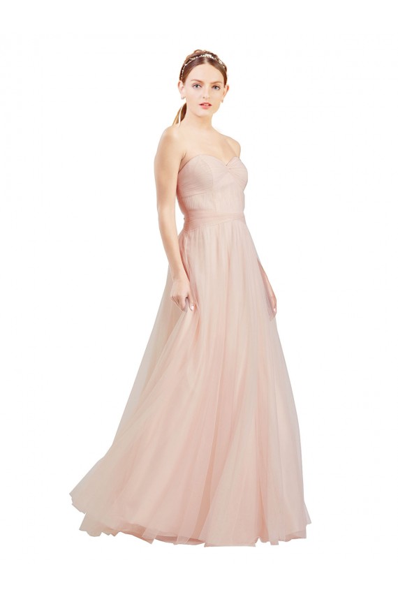 Online Floor Length Sweetheart Tulle Bridesmaid Dress with Open Back UK
