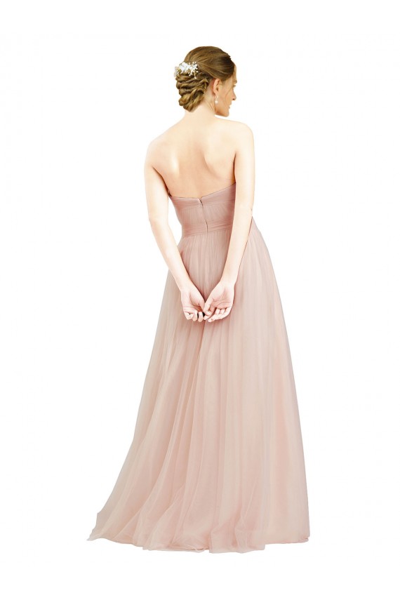 Online Floor Length Sweetheart Tulle Bridesmaid Dress with Open Back UK