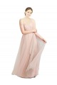 Online Long Floor Length Sweetheart Pleated Tulle Bridesmaid Dress UK