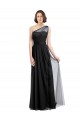Online Ruched Long Soft Tulle Bridesmaid Dress with Sheer Netting Shoulder Strap UK