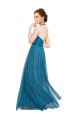 Online High Neck Halter Pleated A-Line Tulle Bridesmaid Dress UK