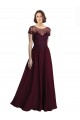 Online Full Length Beaded and Embroidered Tulle Bodice Long Chiffon Bridesmaid Dress UK