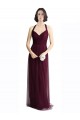 Online Long Tulle Bridesmaid Dress with Criss-Cross Bodice and Self Straps UK