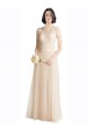 Online Full Length Tulle Bridesmaid Dress with Corded Lace Over Sweetheart Neckline UK