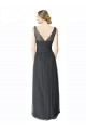 Online Long Tulle Bridesmaid Dress with Illusion Shoulder Straps and V-Back UK