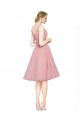 Online Short Knee Length Wide Strap Plunge Cross Over Neckline Tulle Cocktail Bridesmaid Dress UK