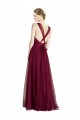 Online Long Sweetheart Tulle Bridesmaid Dress with Straps and Criss Cross Back UK