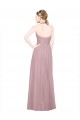 Online Ruffled Halter V-Neck Long Tulle Bridesmaid Dress with Pleats UK