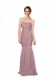 Online Mermaid Strapless Tulle Bridesmaid Dress with All Over Pleats UK