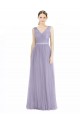 Online Wide Straps V-Neck Long Tulle Bridesmaids with Belt UK