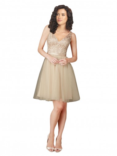 Online Tulle Bridesmaid Dress with Embroidery and Beading UK