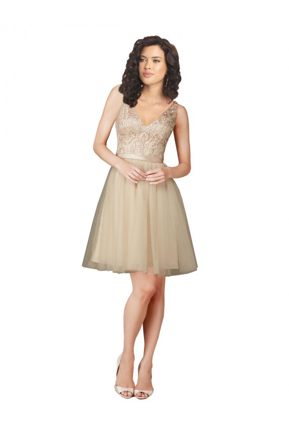Online Tulle Bridesmaid Dress with Embroidery and Beading UK