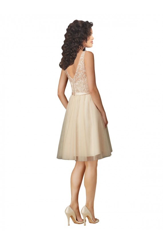 Online Tulle Bridesmaid Dress with Embroidery and Beading UK