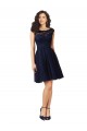 Online Short Bateau Neck Tulle Cocktail Bridesmaid Dress with Lace Bodice UK