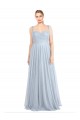 Online Sweetheart Spaghetti Straps Long Tulle Bridesmaid Dress with Criss Cross Back UK