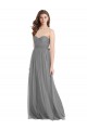 Online Shirred Strapless Bodice Long Tulle Bridesmaid Dress with Sweetheart Neckline UK