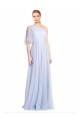 Online Flutter Sleeves One Shoulder Long Tulle Bridesmaid Dress UK