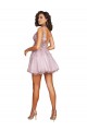 Online Sleeveless V-Neckline Short Cocktail Dress with Embellished Lace Appliques UK