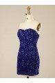 Online Short Sweetheart Velvet Sequin Prom Dress UK